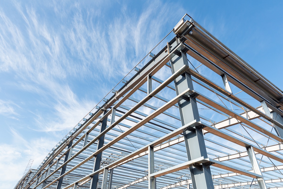 Home steel frame workshop is under construction